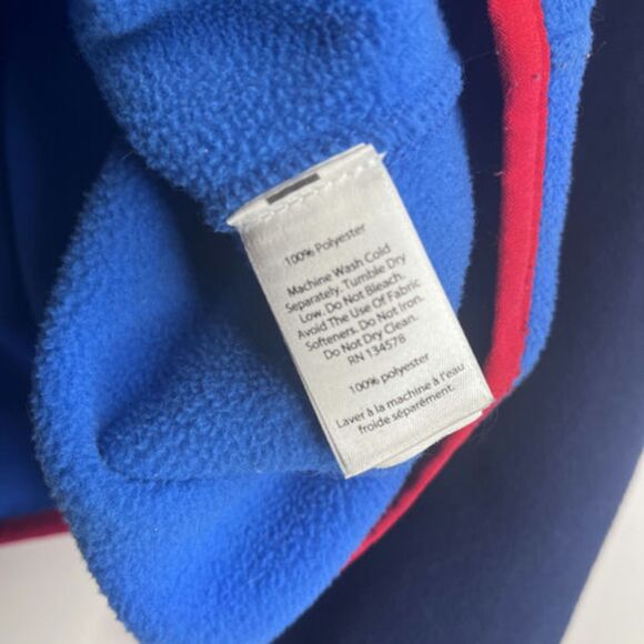 Vineyard Vines Fleece Pullover Large Blue Red Whale Logo Retro Outdoor 1/4 Snap - Picture 8 of 10